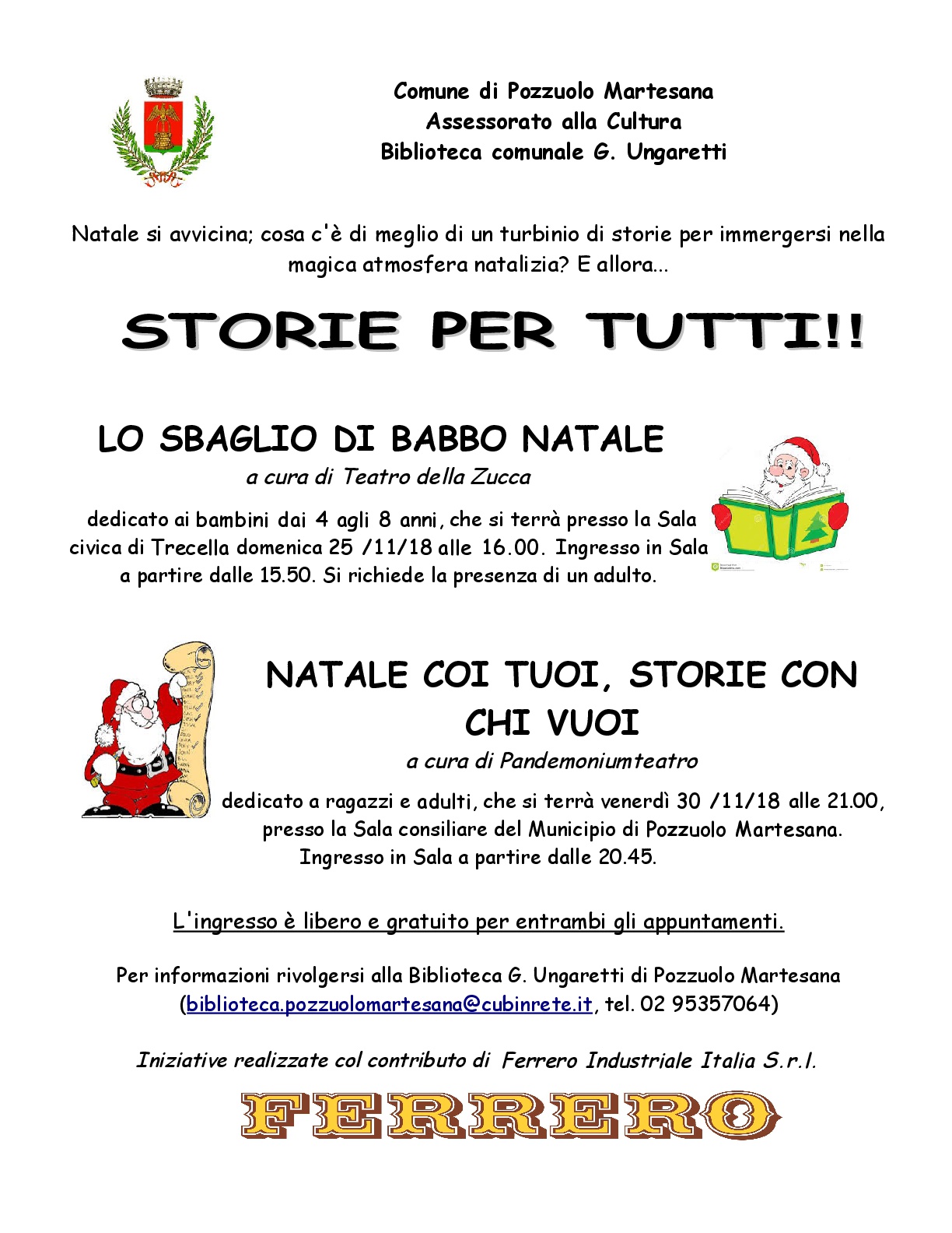 Natale Per Tutti Testo.Storie Per Tutti Due Appuntamenti Il 25 E Il 30 Novembre Comune Di Pozzuolo Martesana Comune Di Pozzuolo Martesana